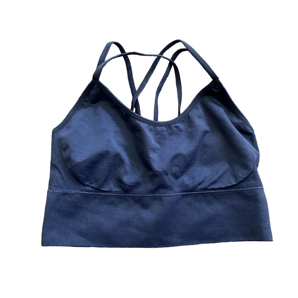 Strappy Sports Bra in Blue, Size XL​​​​​​​